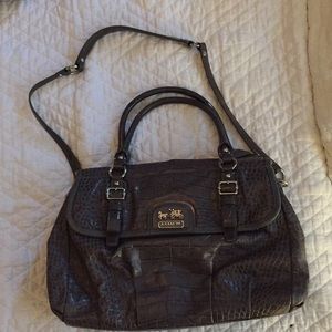 Gray Coach handbag